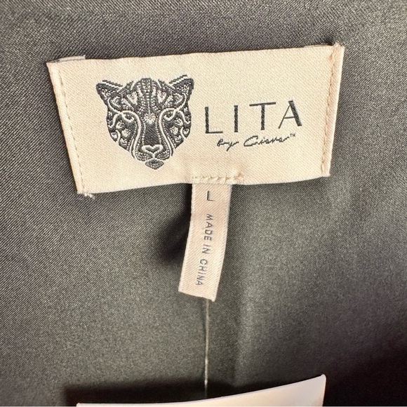 NEW Lita by Ciara size L Revolve Tie Front Jumpsuit in Black - Picture 3 of 7